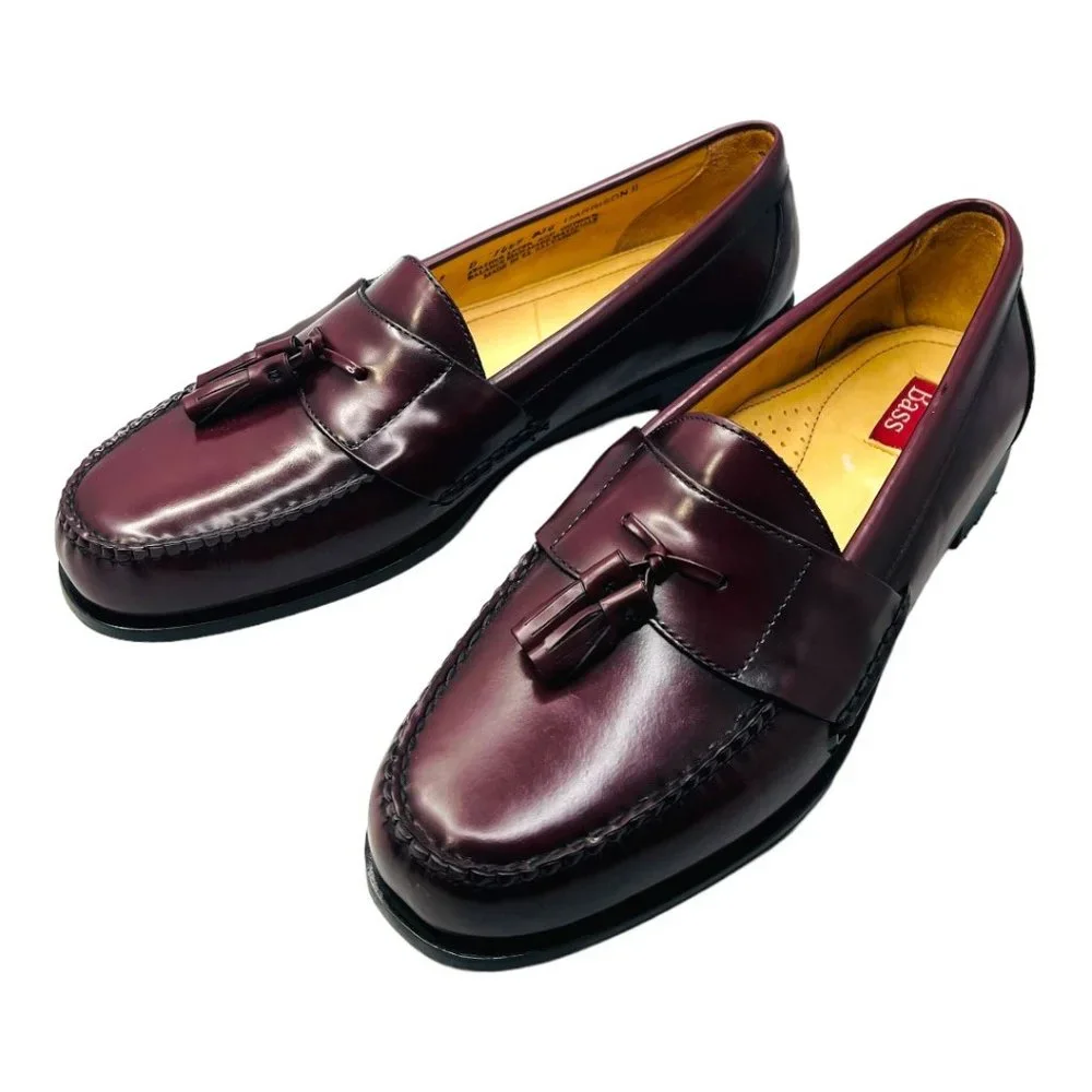 Bass  Men's Leather Harrison II Tasseled Loafers Burgundy Size 13D NWOB - Picture 7 of 9